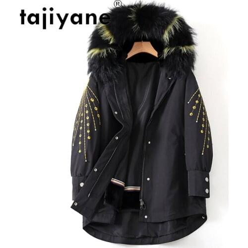 2021 Jacket Womens Natural Rex Rabbit Fur Lining Coat Woman Real Fox Fur Collar Hooded Parkas Abrigos Mujer TN471