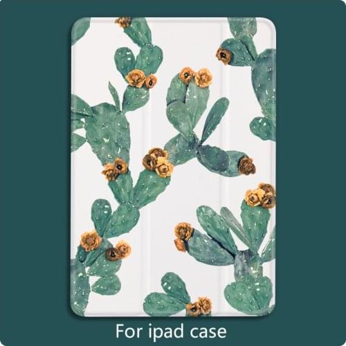 Summer Palm leaf Cactus Tablet Case For iPad Air 9.7 2019 PU Plastic Wake Smart Cover Case for iPad mini 5 4 3