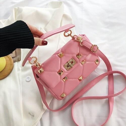 Fashion Rivets Small Handbags and Purse Women Shoulder Crossbody Bag 2021 Luxury Brand Designer Ladies Messenger Bag Casual Tote