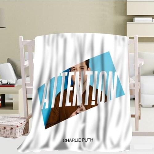 Custom Charlie Puth Travel Blanket Home TV Casual Relax for Family Soft Fluffy Warm Blanket