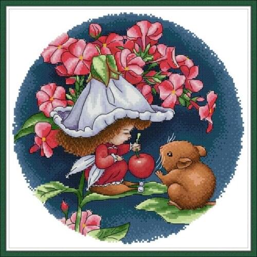 Flower Fairy 5 cross stitch kit aida 14ct 11ct count print canvas cross stitches needlework embroidery DIY handmade