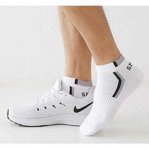 5 Pairs Men Socks Mesh Breathable Short Casual Socks Summer Autumn Cotton Sports Socks Absorb Sweat Ankle Socks Set Meias