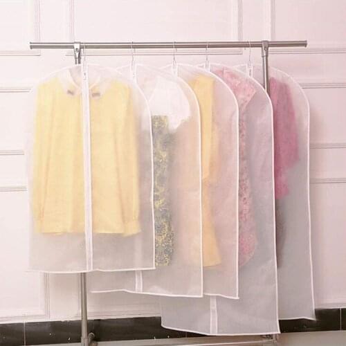Hanging Garment Bag Lightweight Clear Full Zipper Suit Bags Dust Cover Clothes Protector Garment Suit Coat Dust Cover Organizer