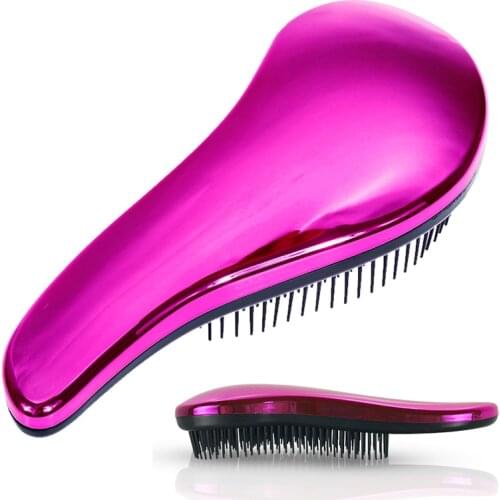Anti-static Hair Brush Comb Styling Tools Shower Electroplate Plastic Detangling Massage Combs for Women Girls Hair Styling