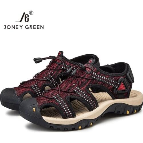 Brand New Summer Men Sandals Outdoor Mesh Casual Beach Trekking Rubber Sport Shoes Soft Bottom Outdoor Sandals Big Size 38-48