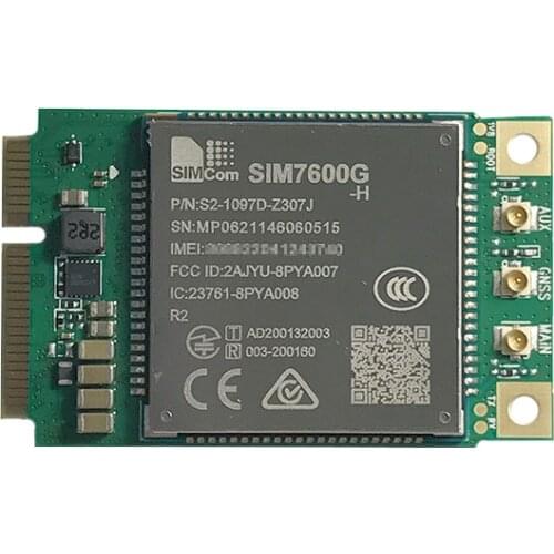 SIMCOM SIM7600G-H R2 MINI PICE LTE CAT4 module Gobal version LTE-FDD B1/B2/B3/B4/B5/B7/B8/B12/B13/B18/B19/B20/B25/B26/B28/B66