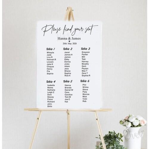 Wedding Seating Chart Vinyl Stickers Mirror Guests Seating Chart Decals Wedding Decoration Wedding Party Custom Seating Sticker
