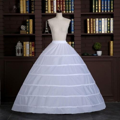 Hot Sale 6 Hoop Petticoat Underskirt For Ball Gown Wedding Dress Underwear Crinoline Wedding Accessories