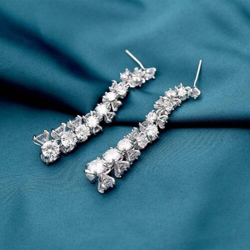 SINZRY NEW elegant party jewelry shinning AAA cubic zircon creative bridal womens dangle earrings for women