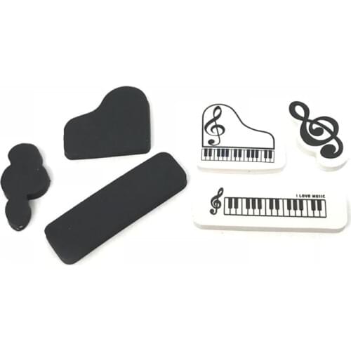 3pcs/set Musical Piano Notes Rubber Pencil Eraser School Student Korean Stationery Correction Supplies For Kids Gifts