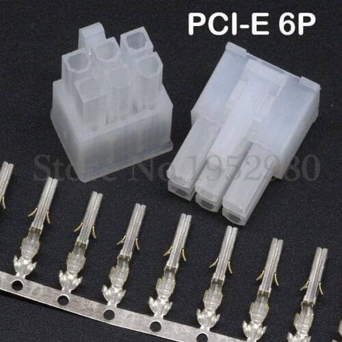 30 Set 4.2mm Connector PC Computer Graphics Card PCI-E GPU 6Pin 5557 Male Housing with Terminals Transparent Color