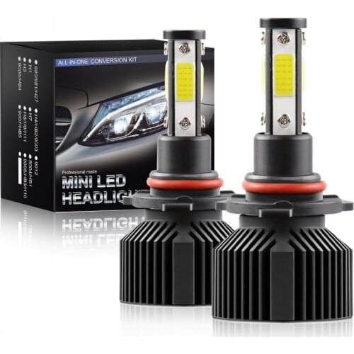 4SIDE 9005+9006 LED Combo Headlight Kit COB 440W Light Bulbs High Low Beam 6000K LED Car Lights Auto Headlamps