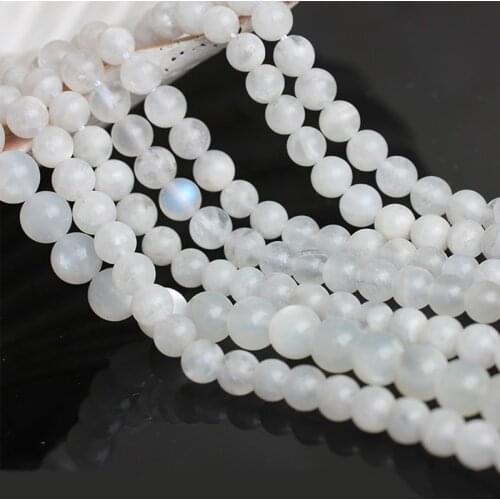 AAA+ Natural White Moonstone Stone Round Loose Beads for Jewelry Making DIY Bracelets 6/8/10mm Gems Beads