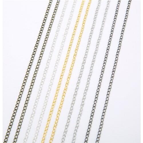 ACLOVEX 5m/lot 2*3/3*4/4*6mm Metal Iron Jewelry Chains Bulk Necklace Making Gold Silver Color Link Chain For Bracelet Findings