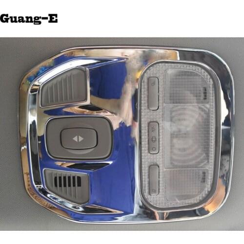 Car Stick ABS Chrome Front Head Read Reading Switch Light Lamp Frame Roof Trim Part 1pcs For Peugeot 301 2014 2015 2016 2017
