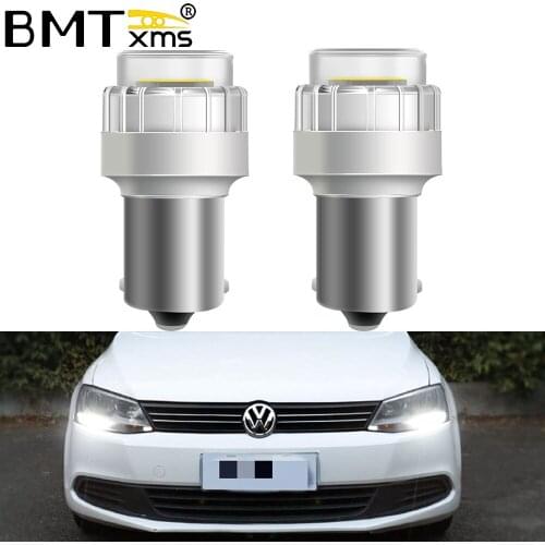 BMTxms 2Pcs For VW Volkswagen POLO 6N 9N 6R 6C Auto LED Back-Up Reverse Lights 1156 P21W Ba15s Car LED Bulbs Canbus White 6000K