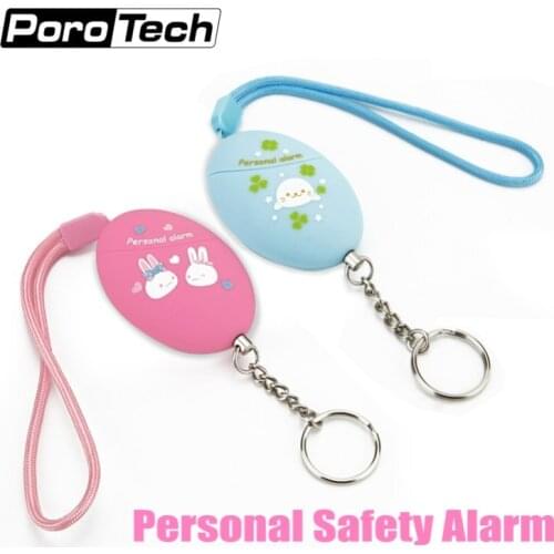 Pink/Blue Lovely Cartoon Printed Keychain Alarm 120DB Emergency Self Defense Personal Alarm Anti-wolf Alarm for Women Girls Kids