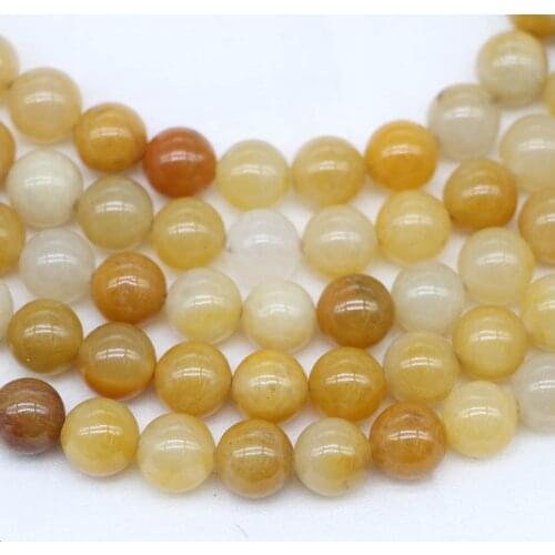 4/6/8/10/12 mm Yellow Jaspers Stone Round Bead Loose Spacer Beads For DIY Jewellry Making Necklace Bracelet Accessories Supplies