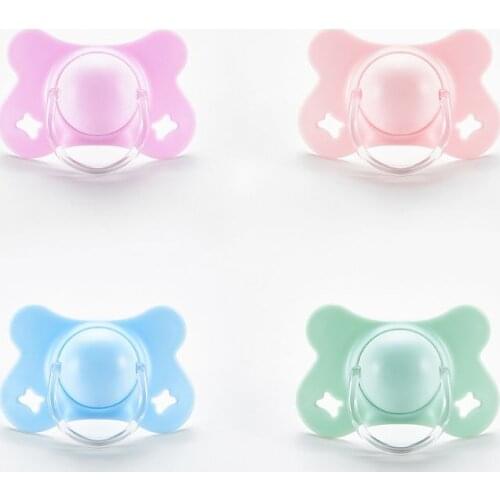 Baby with Lid Butterfly Shape Round and Flat Teat Silicone Sleep Pacifier Newborn Boys Girls Bite Chew Supplies