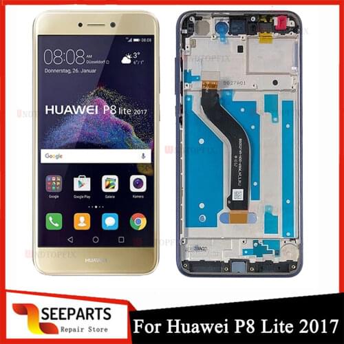 For Huawei P8 Lite 2017 LCD Display Touch Screen Digitizer Assembly With Frame Replacement For Huawei P8 Lite 2017 LCD
