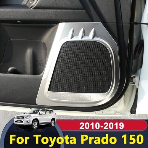 For Toyota Land Cruiser Prado FJ150 2010-2016 2017 2018 2019 Chrome Car inner Door Audio Speaker Loudspeaker Trim Cover Sticker
