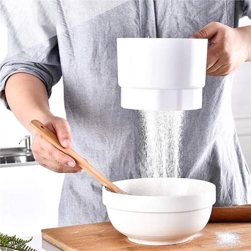 Electric Flour Sieve Plastic Cup Shape Powder Sieve Convenient and fast Cakes Sugar Mesh Sieve Home Kitchen Baking Pastry Tools