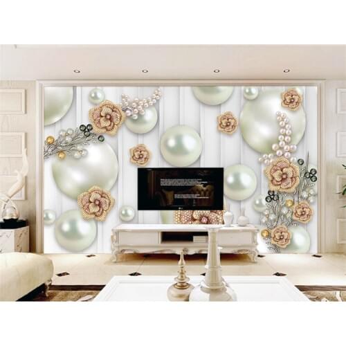 Custom photo wallpaper 3D embossed jewelry flower modern minimalist living room TV background mural wallpaper home decor