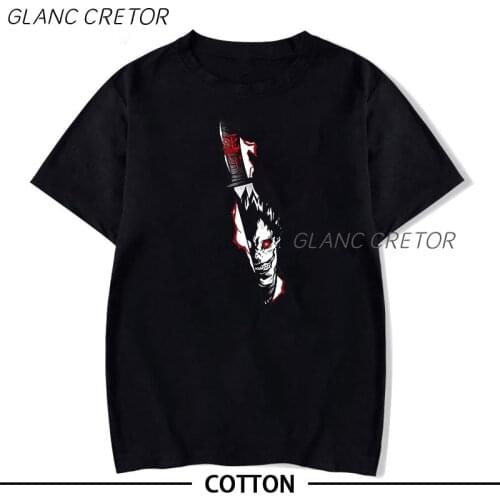Hot Anime Death Note Fashion Cartoon T Shirt Men Summer Harajuku T-shirt Graphic Streetwear Tshirt Hip Hop Top Tees Male