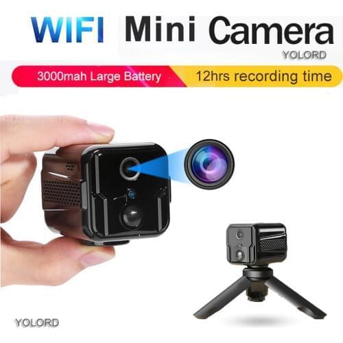 H.265 3000mah Large Battery 12Hrs Video Wireless AP 1080P P2P WIFI MINI Camera DV Car DVR Security Guard Night Vision Camcorder