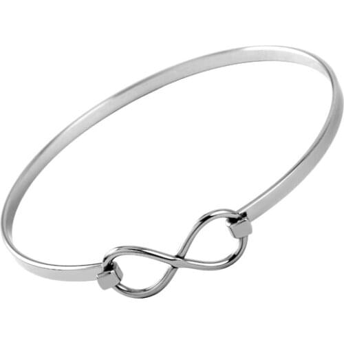 IJB0452 Impressive Jewellery Never Fade 316L Stainless Steel Infinity Wire Bangle DIY Cuff Bracelet for Women and Men