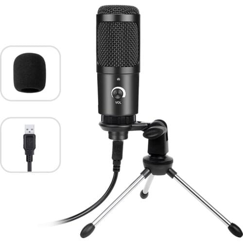 Computer USB Condenser Microphone Desktop Tripod Set Anchor For Live K Song Recording Notebook Wired Microphone