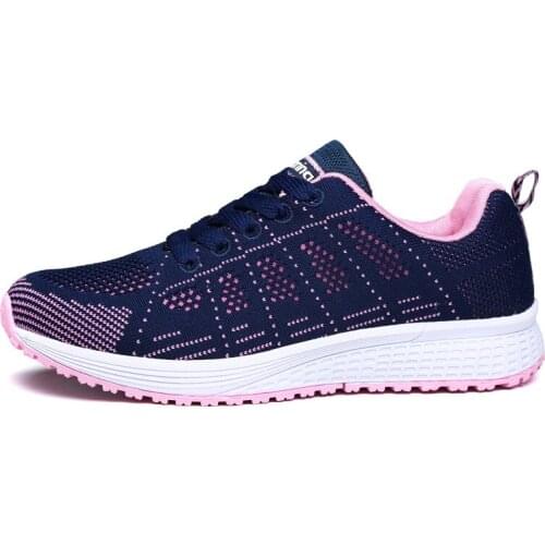 Sneakers Shoes Woman Sport Shoe Lace-Up Mesh Round Cross Strap Ladies Sneakers Running Casual Women Shoes Comfortable JXX10