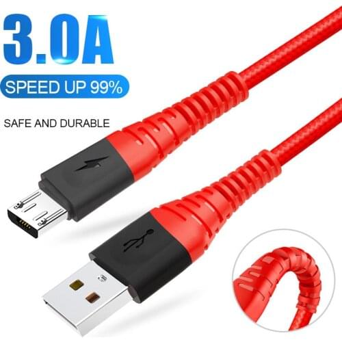 Micro USB Cable 3A Fast Charging USB Data Cable Cord for Samsung Xiaomi Redmi Note 5 Android Microusb Fast Charge 3M 2M Cable