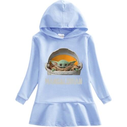 Toddler girl Wearable Wear Dress autumn Yoda Baby Cotton flower girl dresses princess dress boutique kids 6 and 7 years old