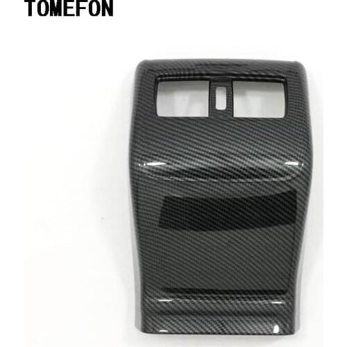 OUBOLUN For Honda Accord 2018 2019 10th ABS Carbon Style Car Styling Rear Air Outlet Conditioner Sequins Car Accessories