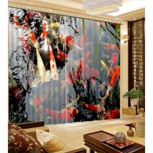 Fish curtains Scenery Beauty Digital Photo Printing Blackout 3D Curtains for Living Room Bedding Room Hotel