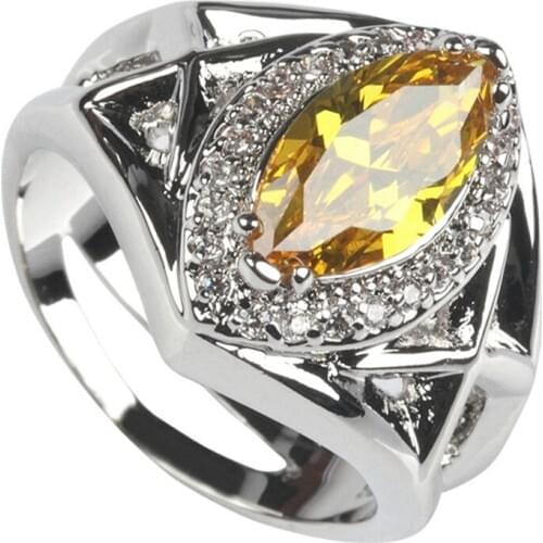 SHUNXUNZE Cute fashion Wedding rings for women Punk anel Morganite Rainbow Cubic Zirconia Rhodium Plated R139 R3282 size 6 7 8 9