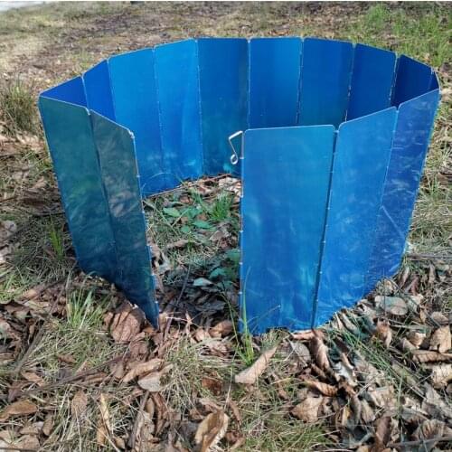 15Plates Foldable Gas Stove Windshield Outdoor Camping Cooking Burner Windproof Screen Aluminium Alloy Outdoor Stove Wind Shield
