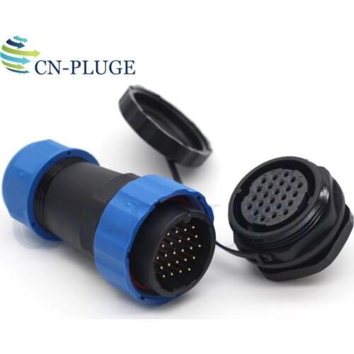 SP28 Type 24 pin Aviation Waterproof Wire Connector Male Plug Female Socket 28mm Panel Mount IP68