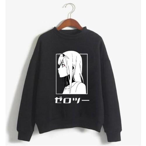 Darling In The Franxx Long Sleeve Hoodie Zero Two Print Women Men Casual Sweatshirt Loose Streetwear Pullovers Hooded Hoody 2021