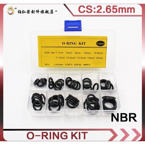 Thickness 2.65mm Nitrile Rubber Ring NBR O Ring Seal Nitrile Sealing O-rings NBR Washer oring set Assortment Kit Set O Ring