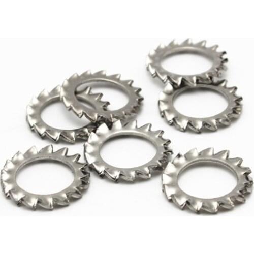 M2.5/M3/M4/M5/M6/M8/M10-M30 DIN6798A External Serrated Lock Washers 304 Stainless Steel External Toothed Gasket Washer