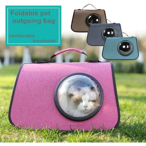 Free shipping Cat bag Breathable Portable Pet Carrier Bag Outdoor Travel backpack for cat and dog Transparent Space pet Backpack