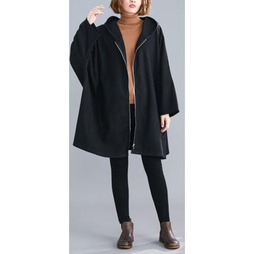 2019 Winter Fashion Hooded Jackets Women Plus Size Batwing Zipper Cotton Coats Oversize Female Long Cardigan Outerwear Coats 5XL