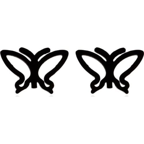 Black Stainless Steel Earrings Christmas Gifts Hollow Butterfly Earrings for Women Cute Stud Earrings pendientes mujer moda