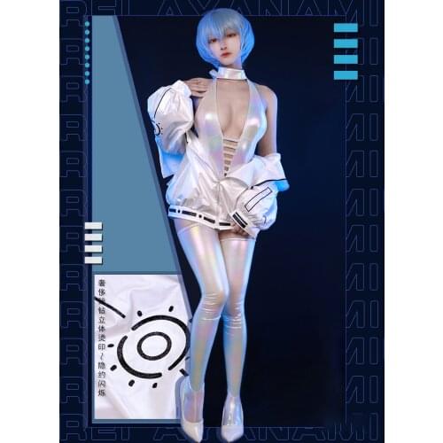 Ayanami Rei Cosplay Costume Women Sexy Jumpsuit Coat EVA Cosplay Suit Halloween Carnival Outfits Custom Made