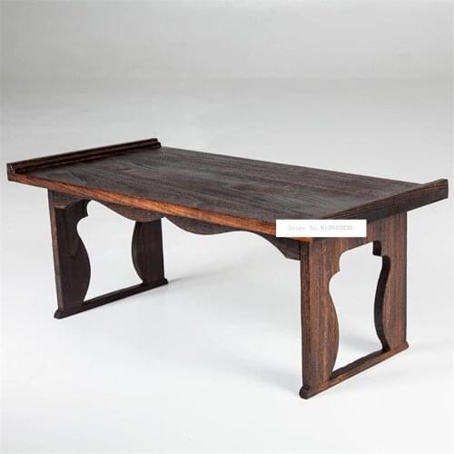 041 Solid Wood Foldable Gongfu Tea Table Household Square Tea Table Tatami Style Balcony Floating Window Folding Tea Table