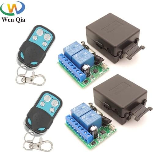 DC12V 10Amp 2CH 2 gangs 433MHz rf Remote Control Switch Wireless Relay Receiver for Garage\ Lighting\ Electric Door Controller