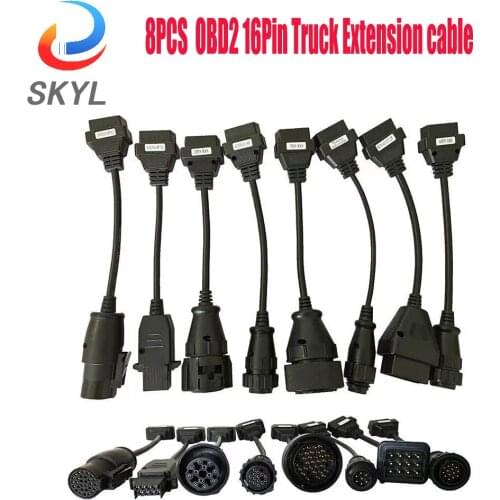 SKYL OBD To OBD2 16Pin Truck Extension Cable For Scania OBD2 Scanner OBD Connector Car Diagnostic Cable Auto tool For Volvo