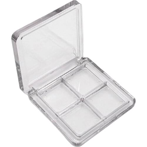 4 Grids Portable Eyeshadow Case Blush Lipstick Pressed Powder Tray Container